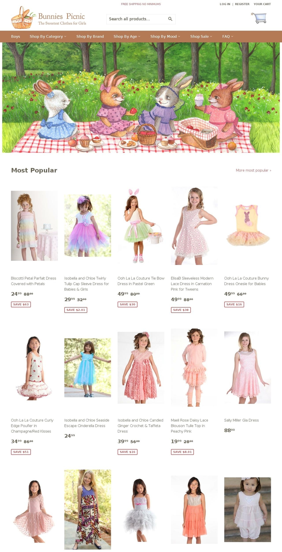 bunnyspicnic.com shopify website screenshot