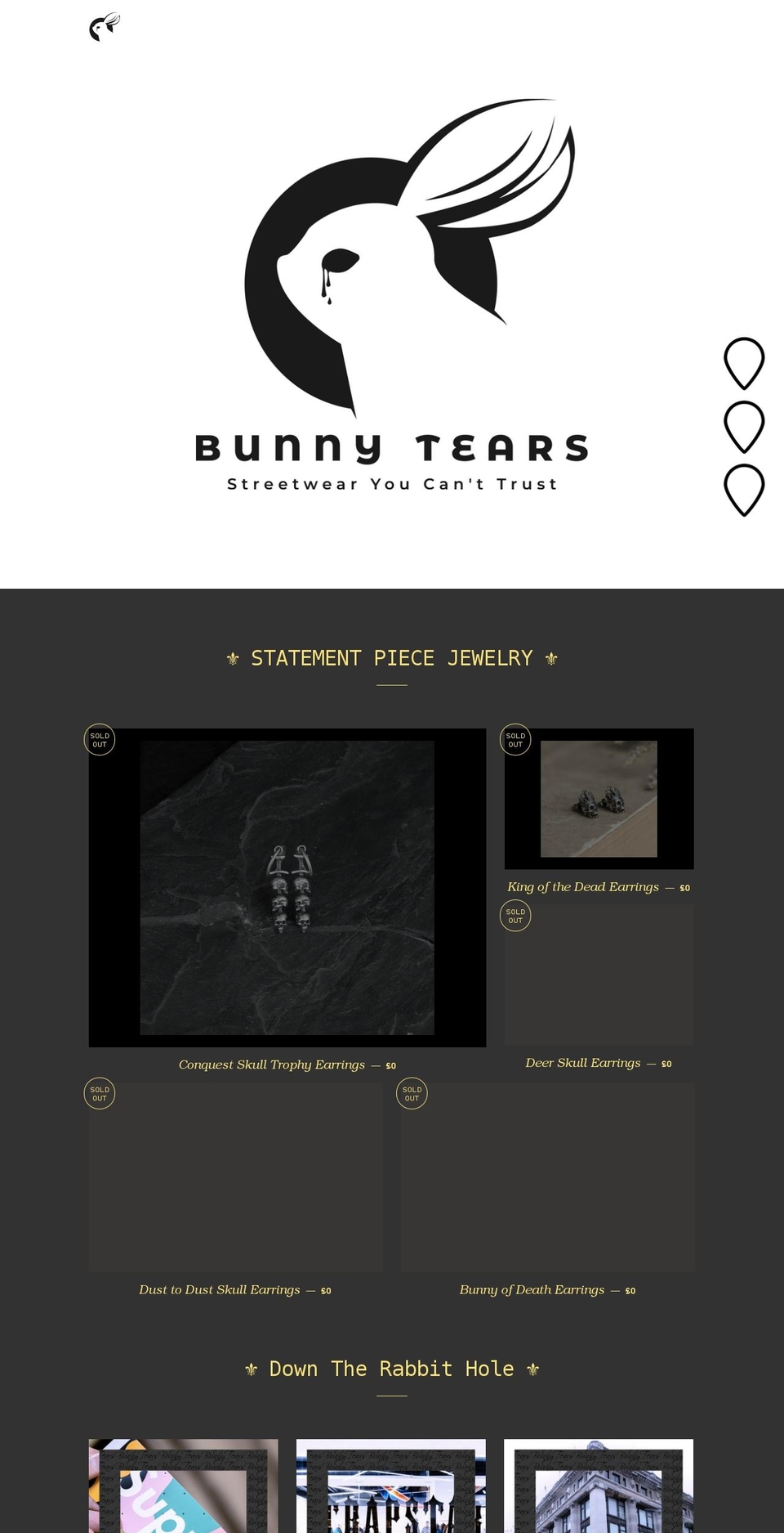 bunnytears.co.uk shopify website screenshot