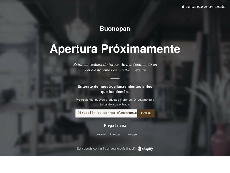 buonopan.com shopify website screenshot