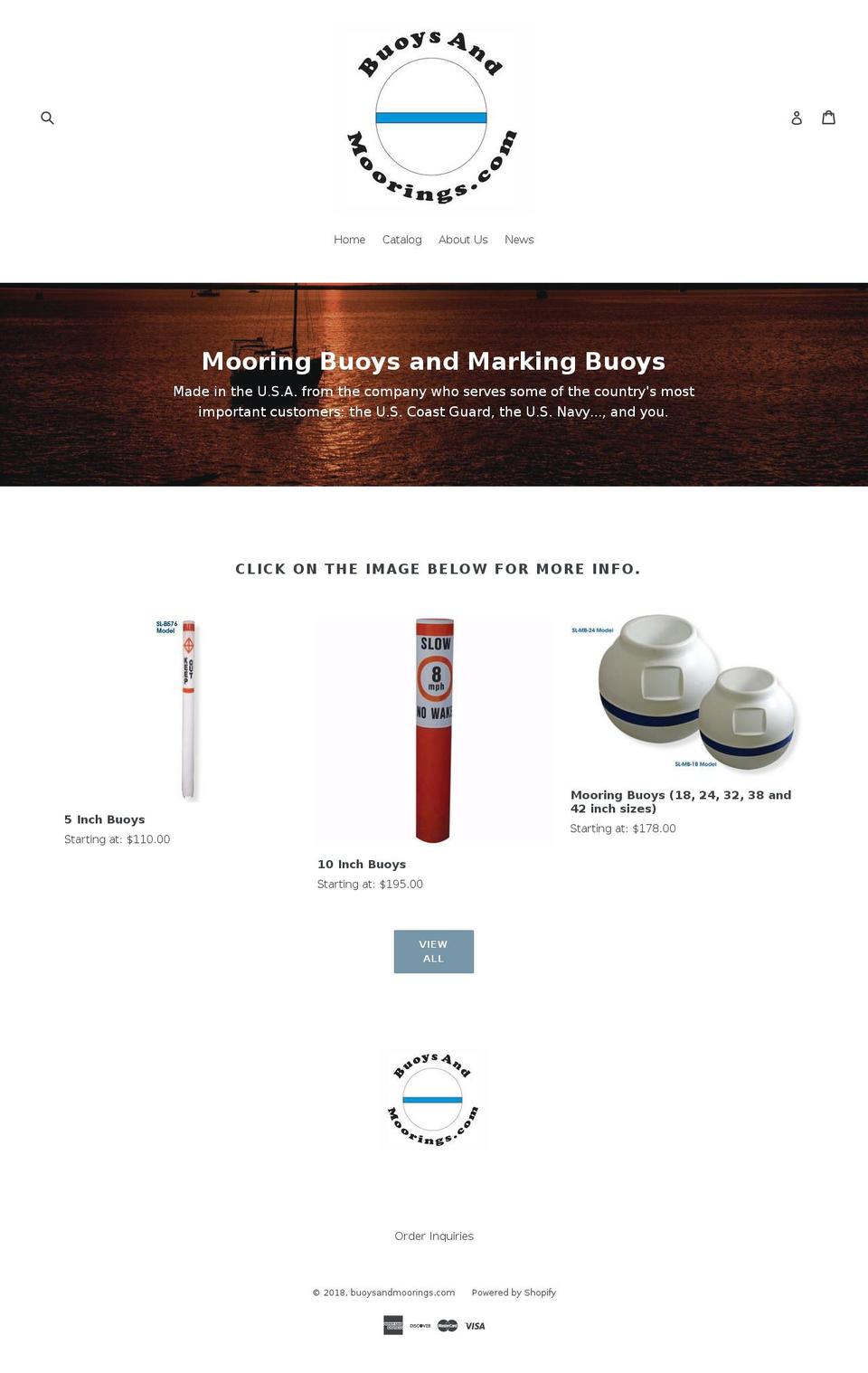 buoysandmoorings.com — Shopify storefront screenshot