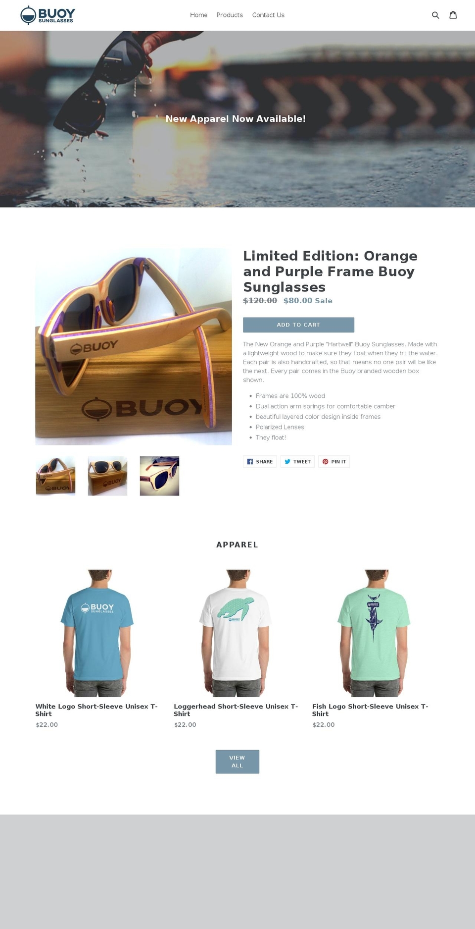 buoysunglasses.com — Shopify storefront screenshot