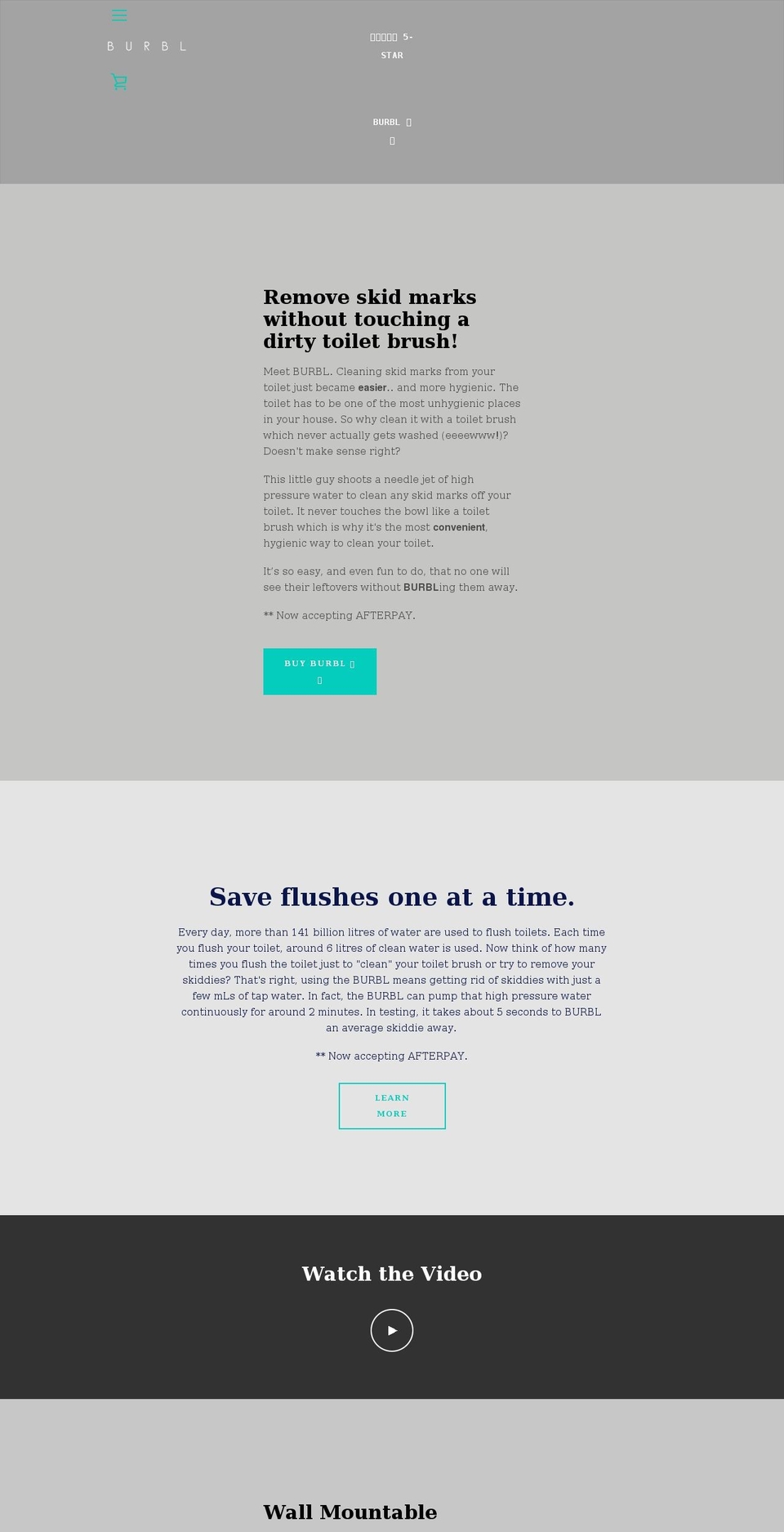 burbl.com.au shopify website screenshot