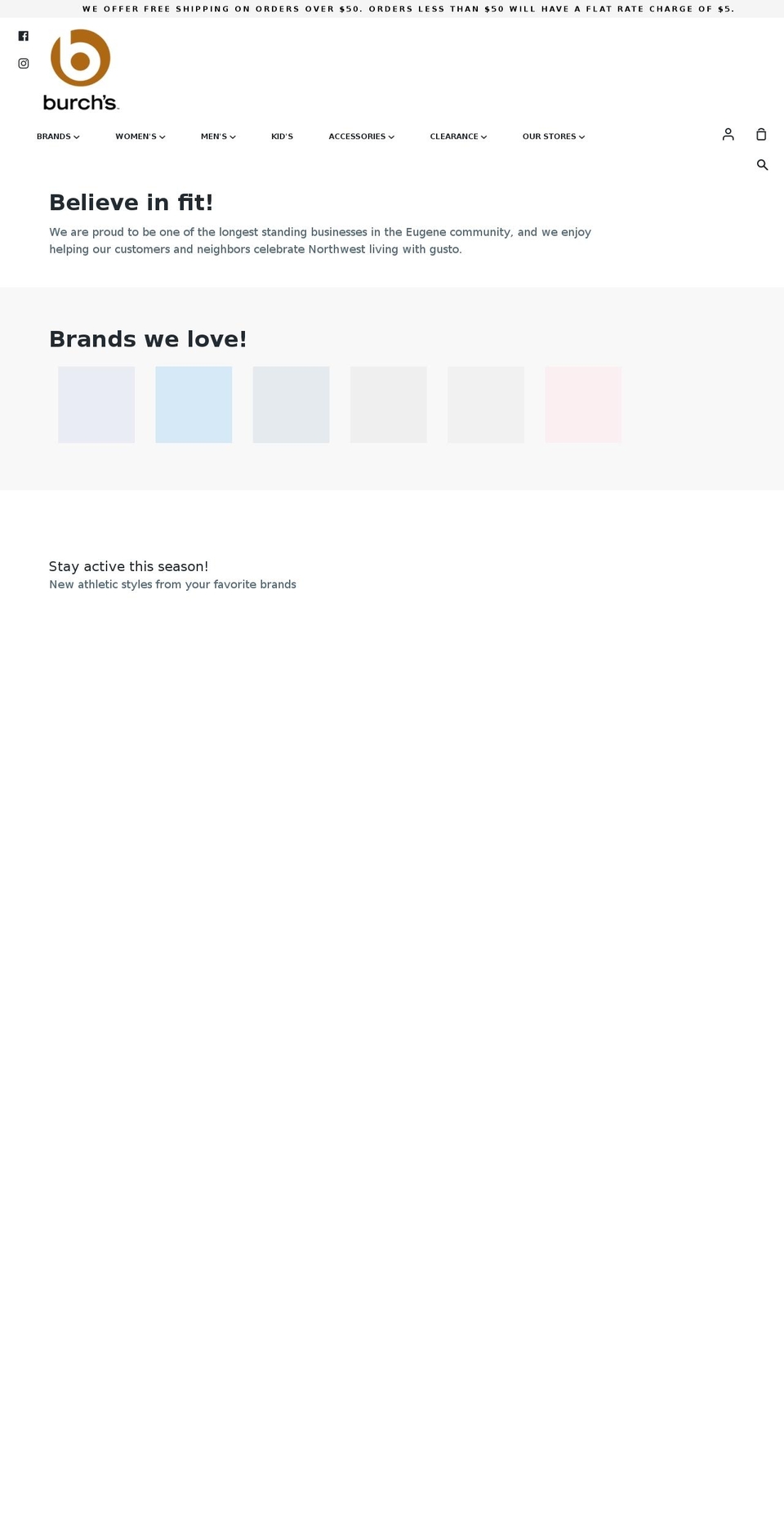 burchsshoes.com shopify website screenshot