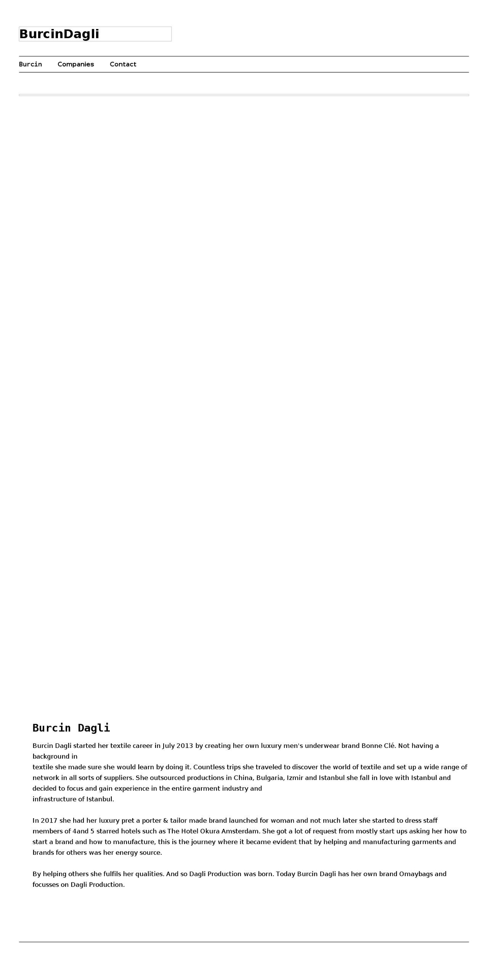 burcindagli.com — Shopify storefront screenshot