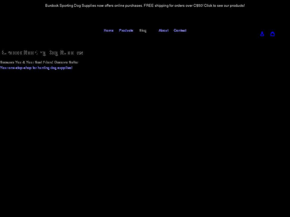 burdockdogs.com shopify website screenshot