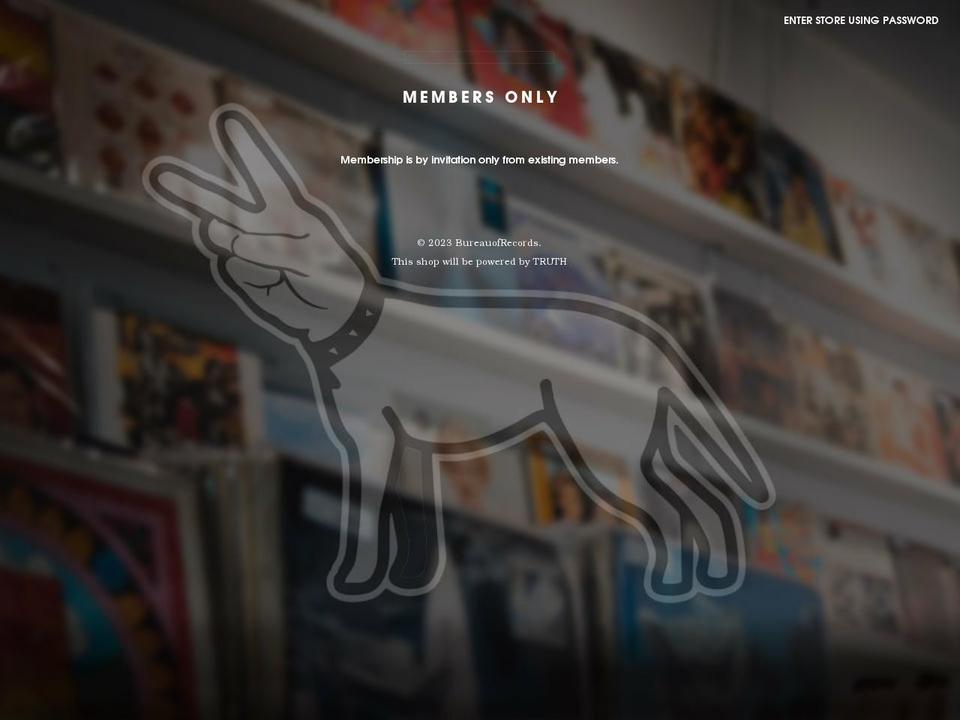 bureauofrecords.com shopify website screenshot