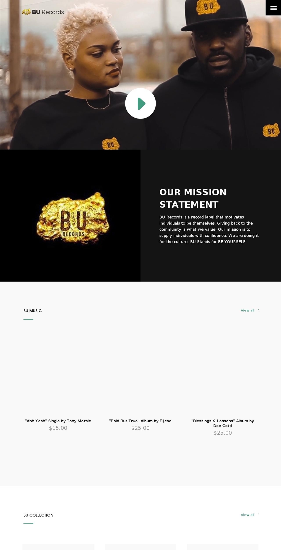 burecords.com — Shopify storefront screenshot