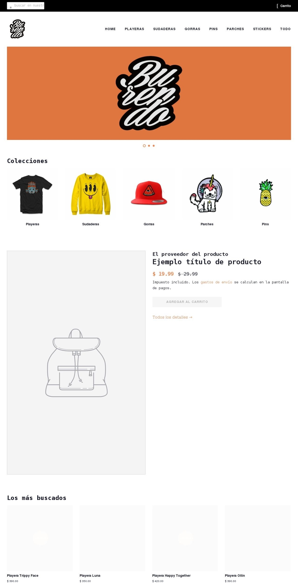 burendo.com.mx shopify website screenshot