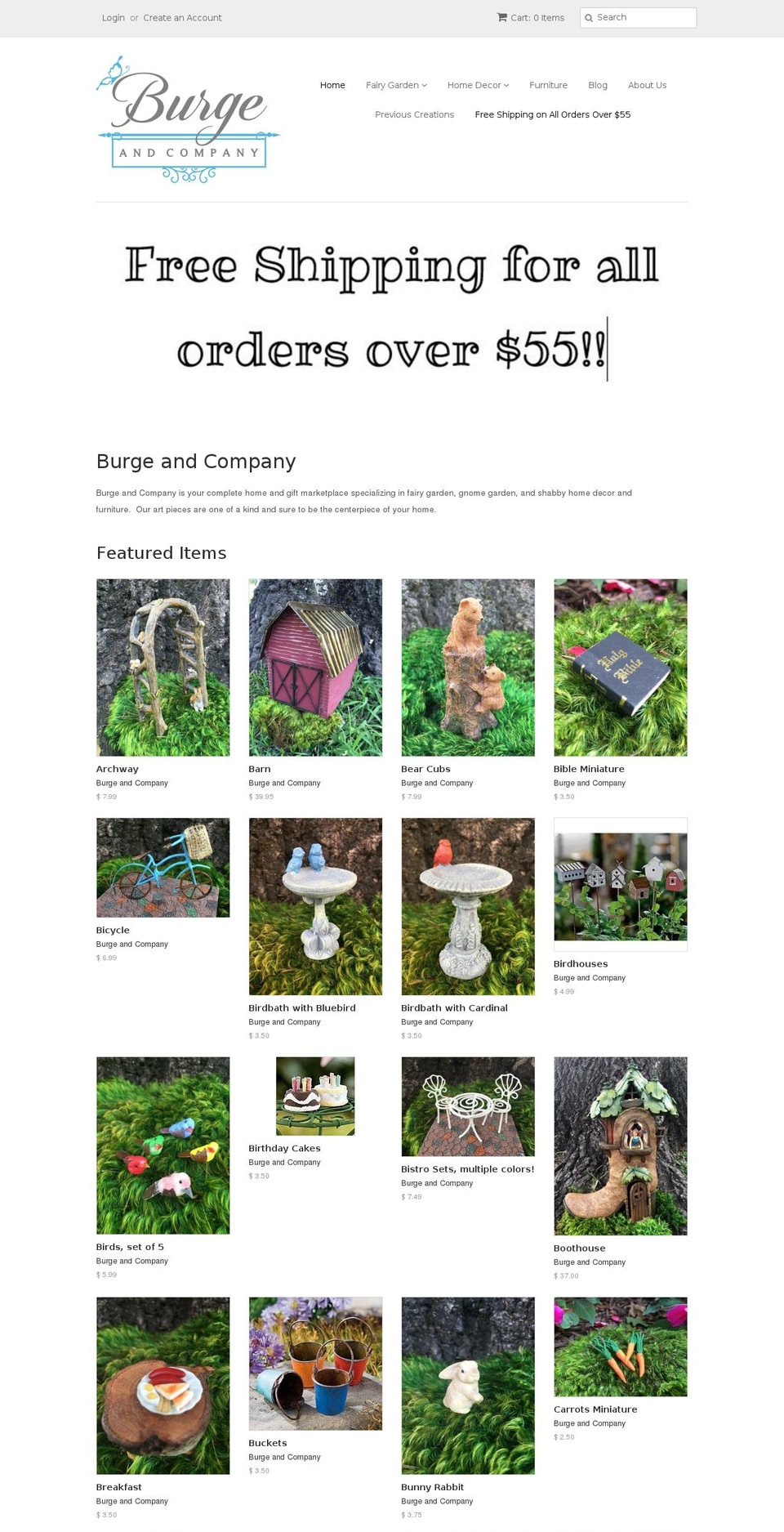 burgeandcompany.com shopify website screenshot