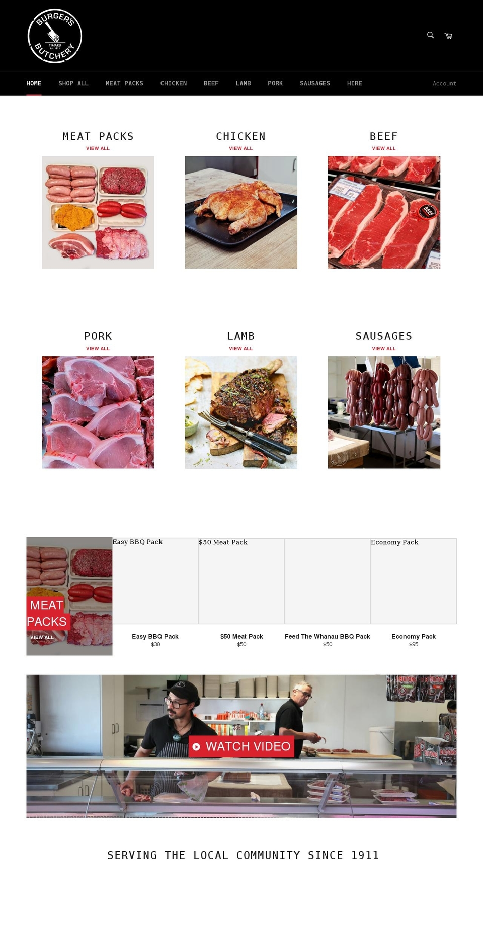 burgersbutchery.com shopify website screenshot