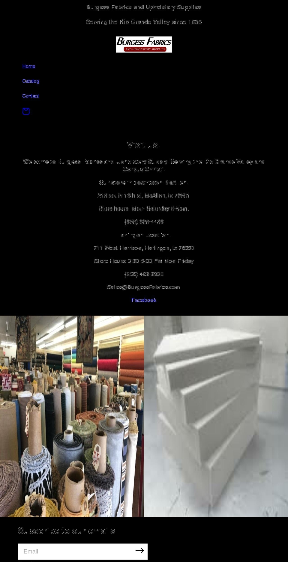 burgessfabrics.com shopify website screenshot