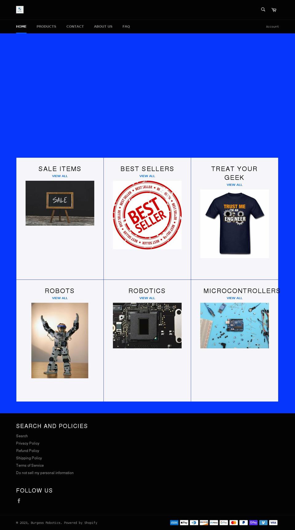 burgessrobotics.com shopify website screenshot