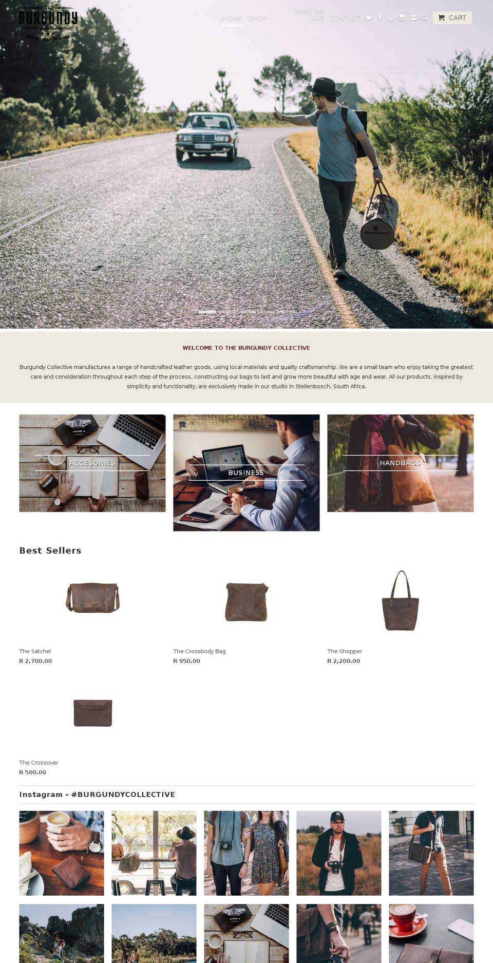 burgundycollective.com shopify website screenshot