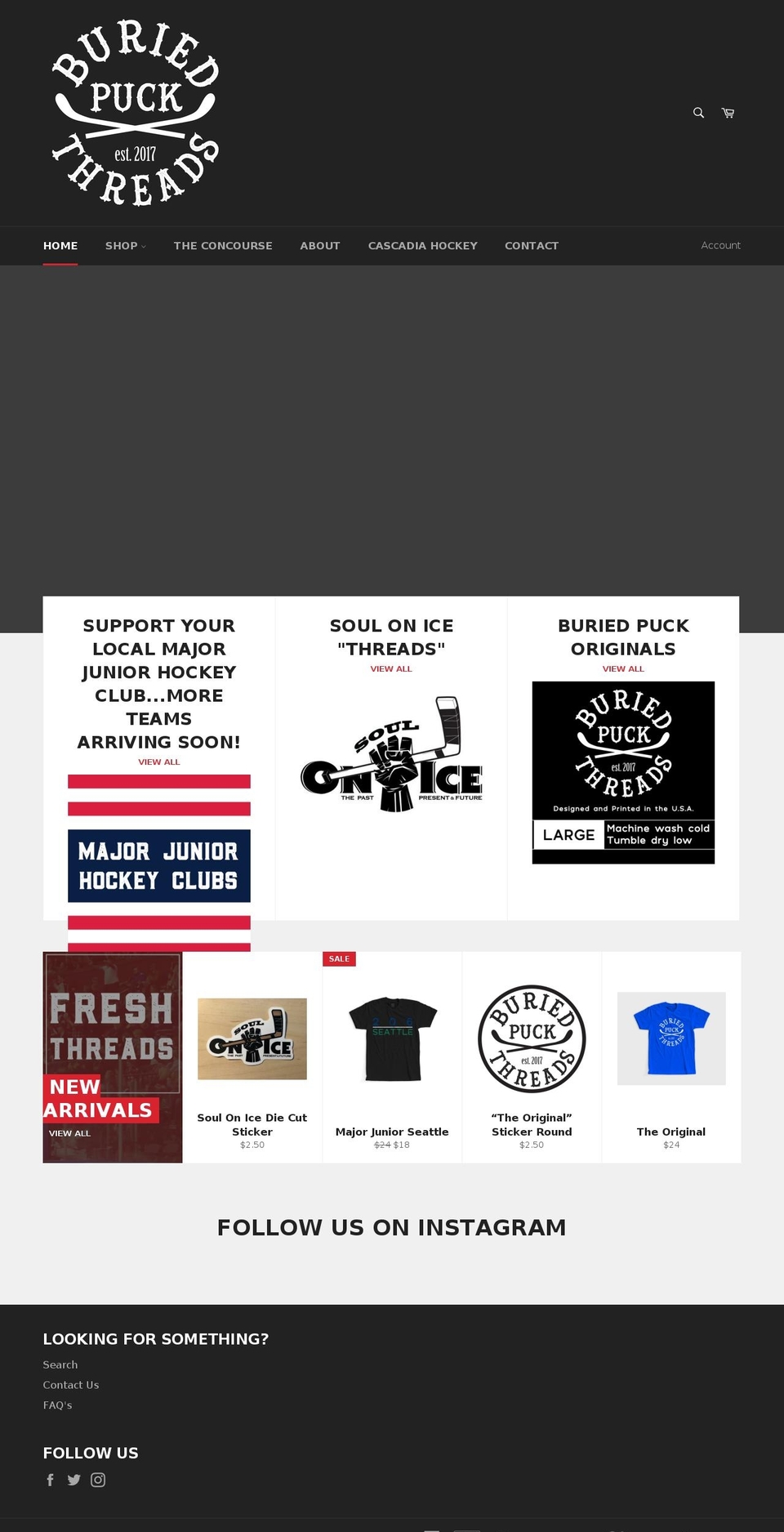 buriedpuck.com — Shopify storefront screenshot