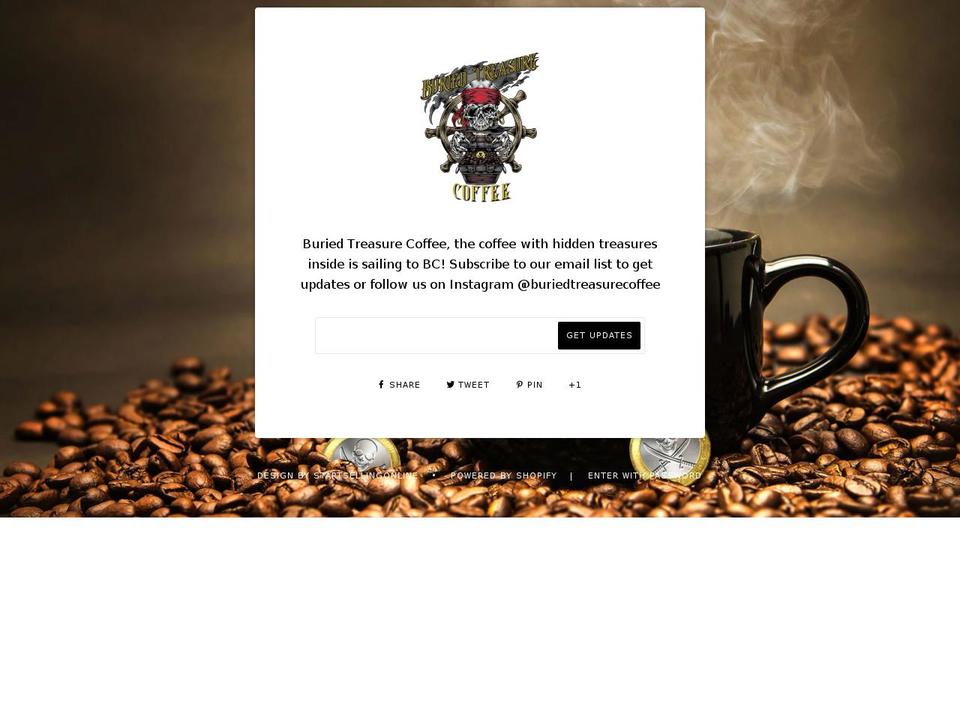 buriedtreasurecoffee.com shopify website screenshot