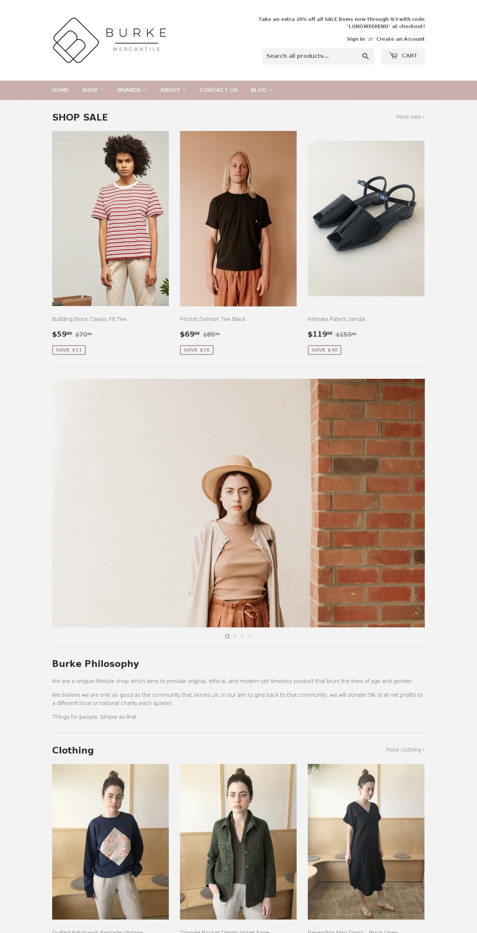 burkemercantile.com — Shopify storefront screenshot