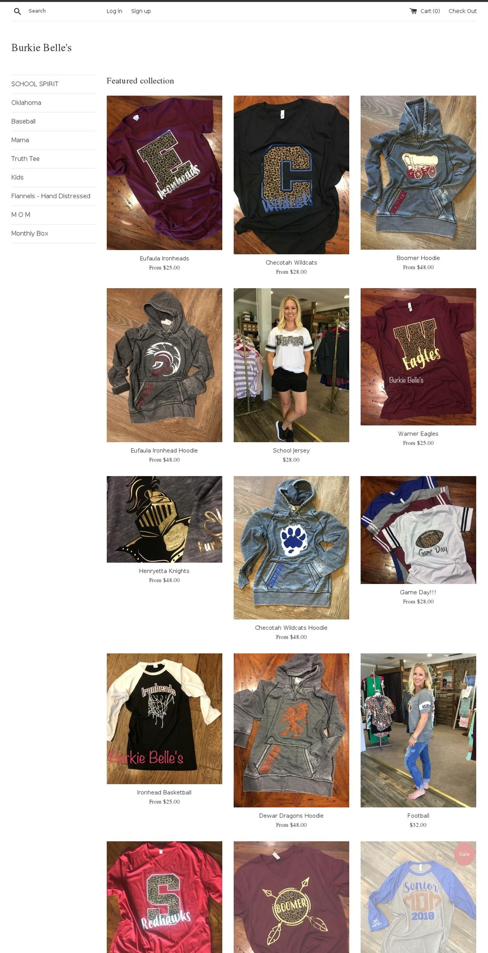 burkiebelles.com — Shopify storefront screenshot