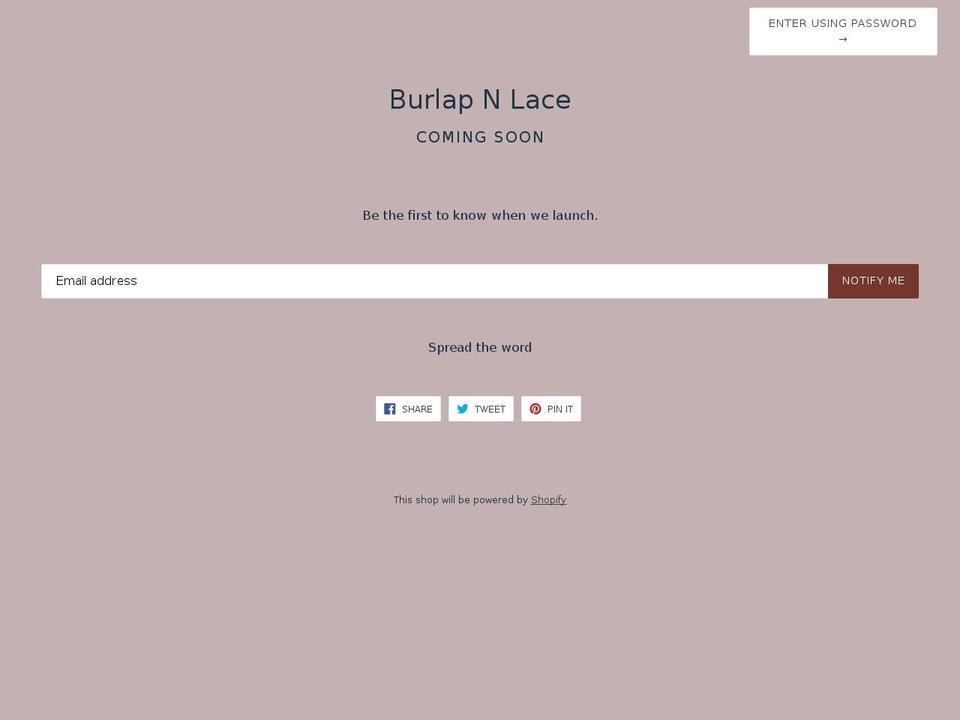 burlapnlace.com — Shopify storefront screenshot