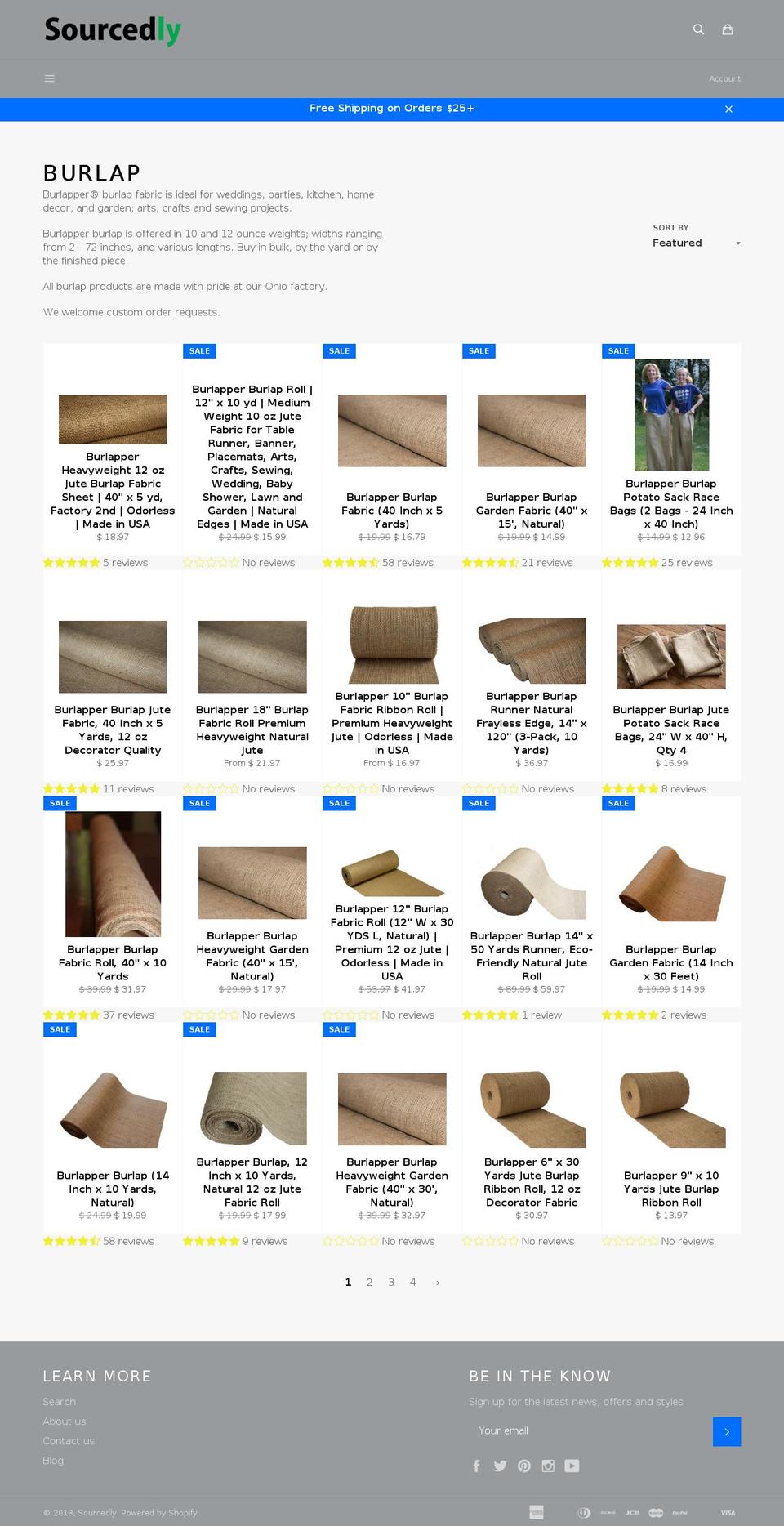 burlapper.net shopify website screenshot