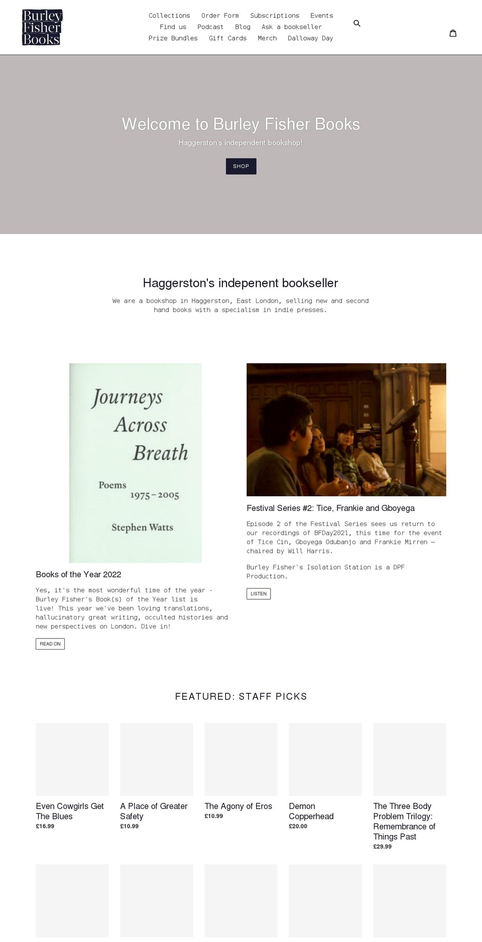 burleyfisherbooks.com shopify website screenshot