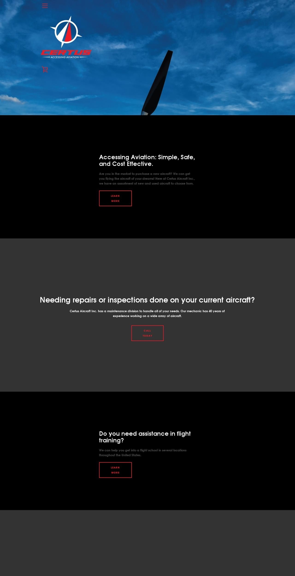 burlingtonaerogroup.com — Shopify storefront screenshot