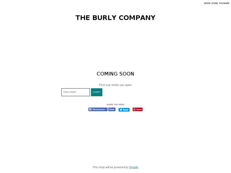 burlynation.com — Shopify storefront screenshot