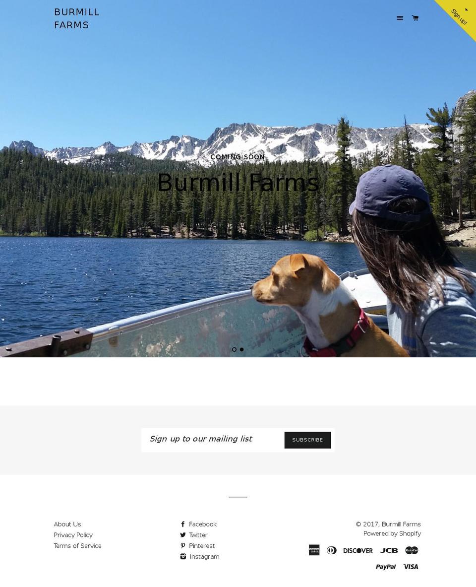 burmillfarms.net shopify website screenshot