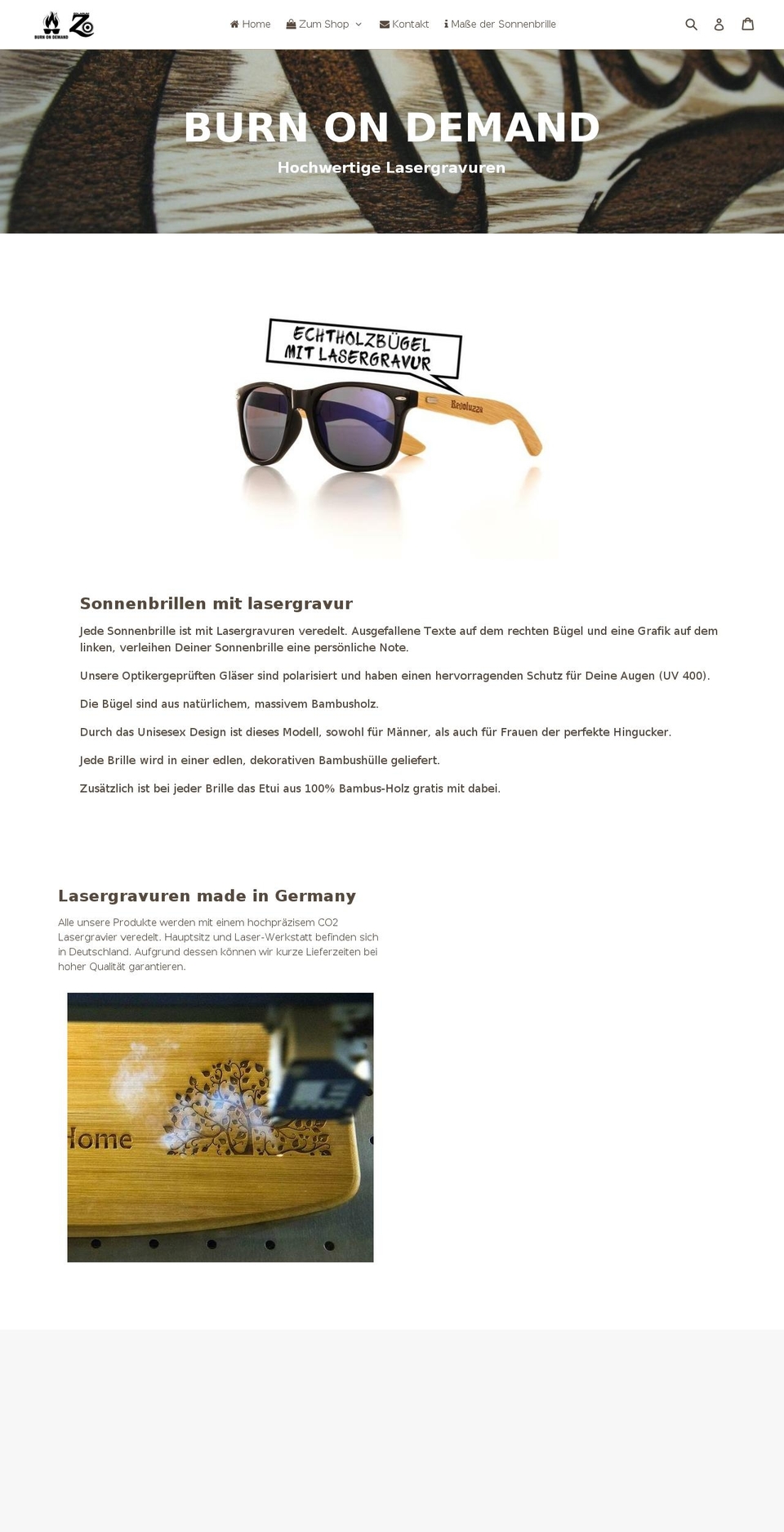 burn-on-demand.com shopify website screenshot