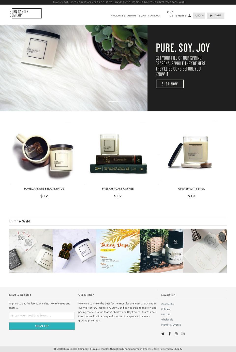 burn Shopify theme site example burncandleco.com