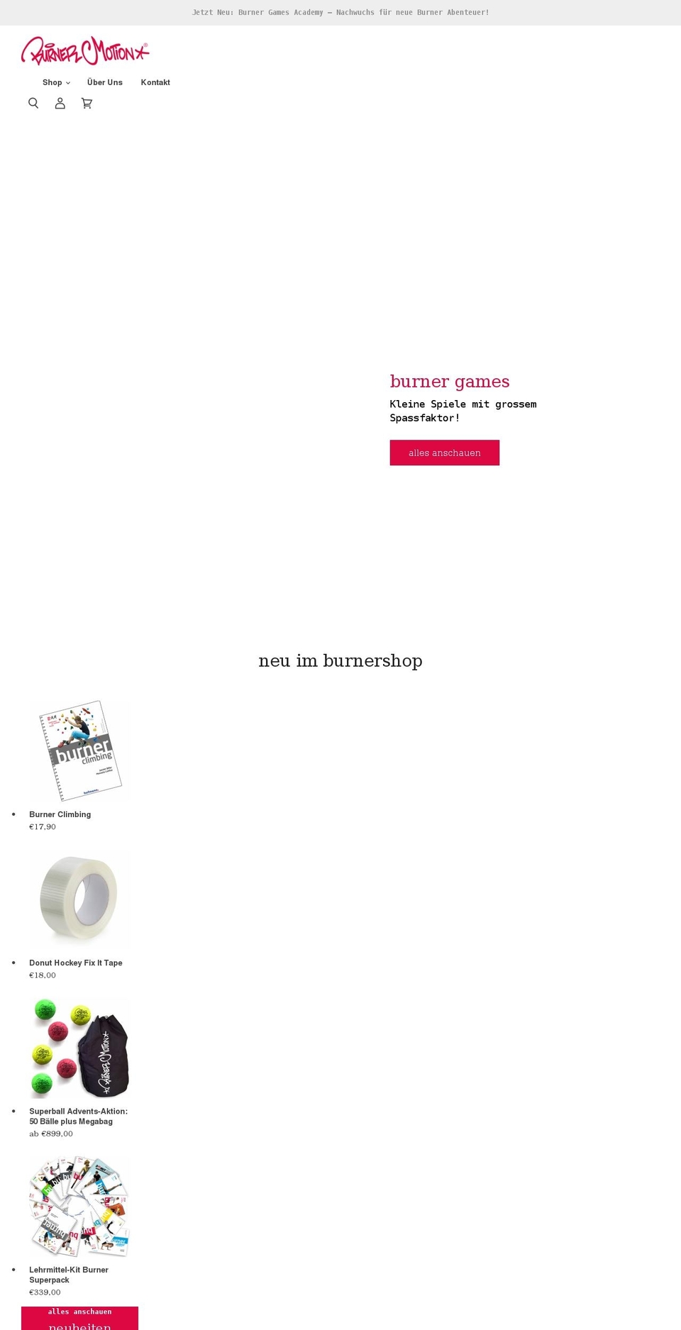 burnershop.eu shopify website screenshot