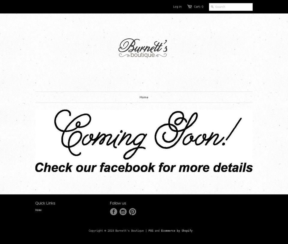burnettsboutique.com — Shopify storefront screenshot