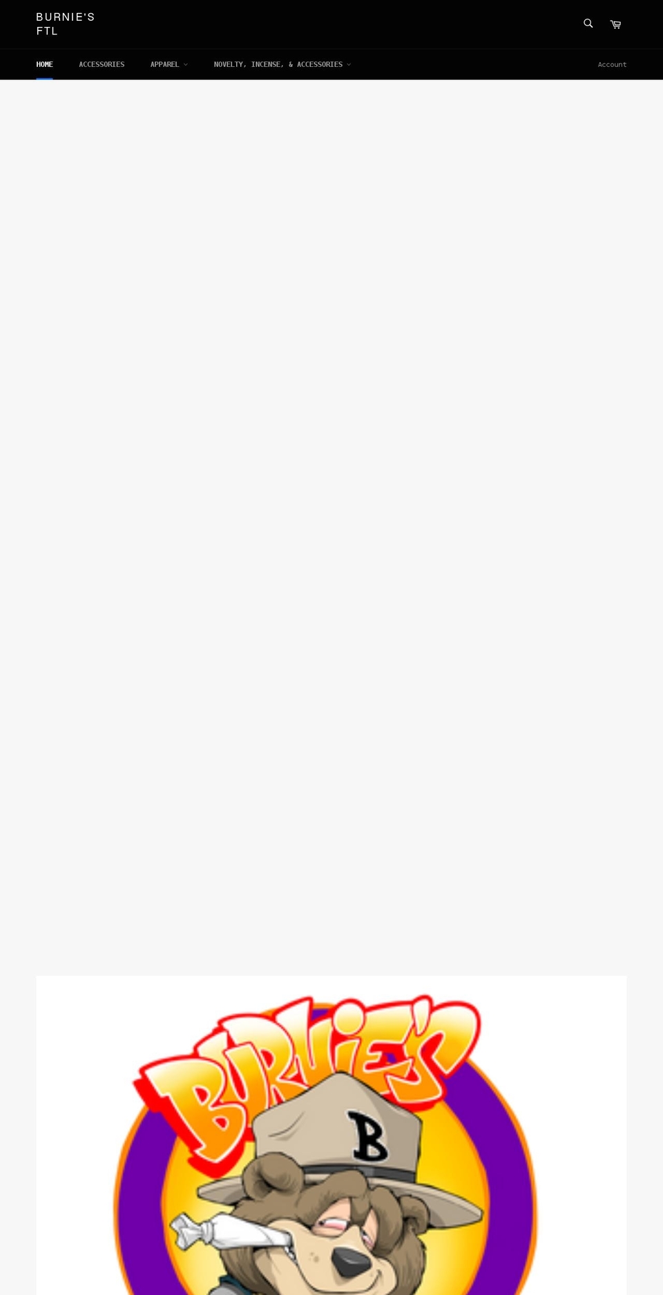 burniessmokeshop.com shopify website screenshot