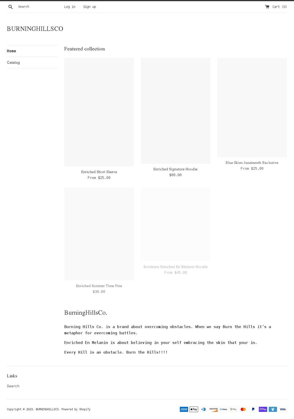 burninghillsco.com shopify website screenshot