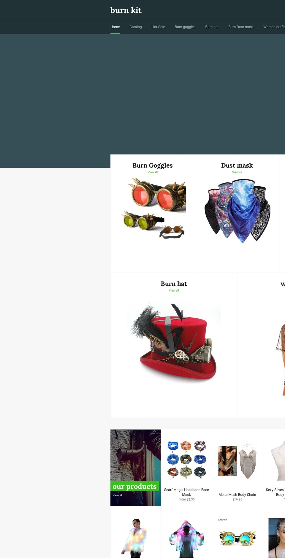 burningmankit.com — Shopify storefront screenshot