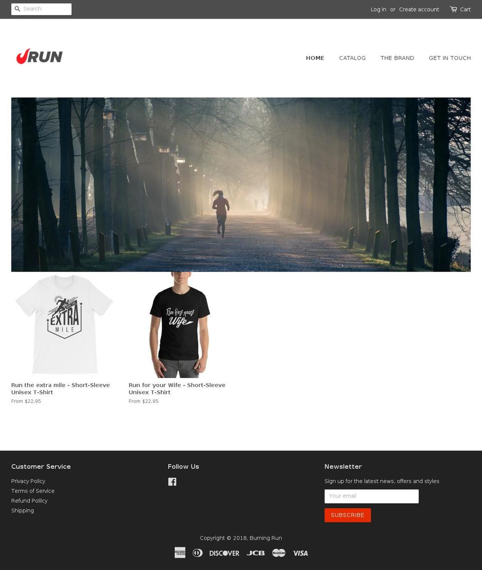 burningrun.com — Shopify storefront screenshot