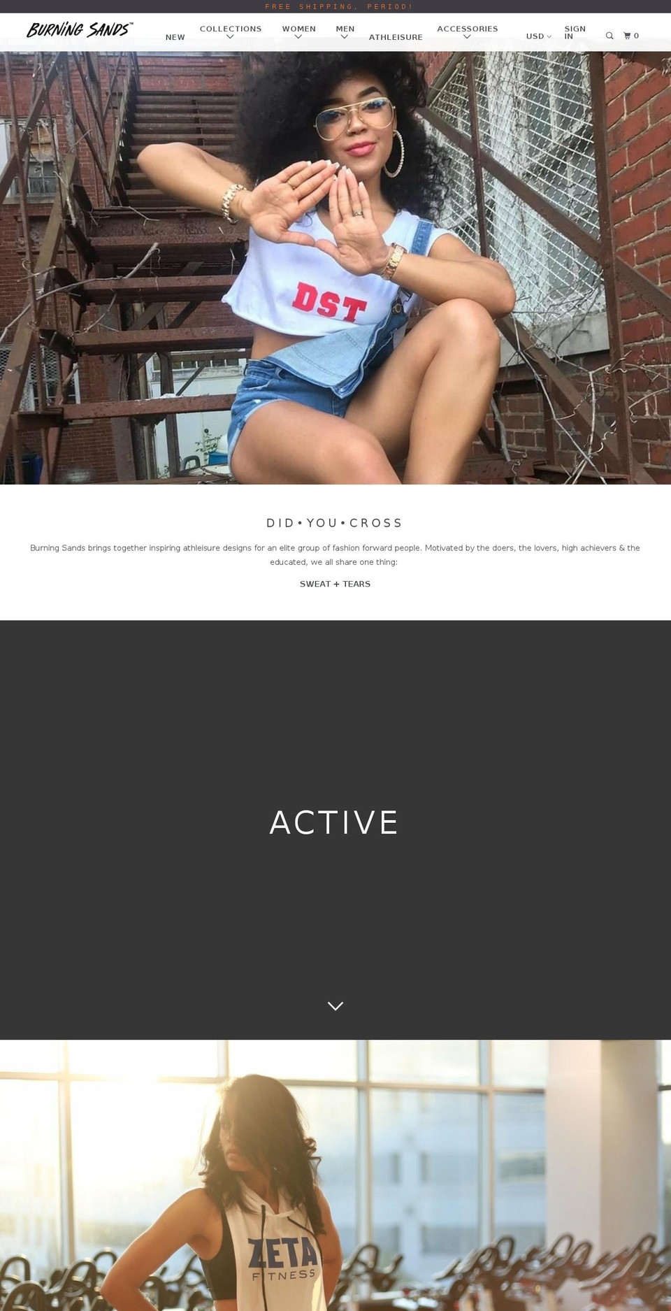burningsands.net shopify website screenshot