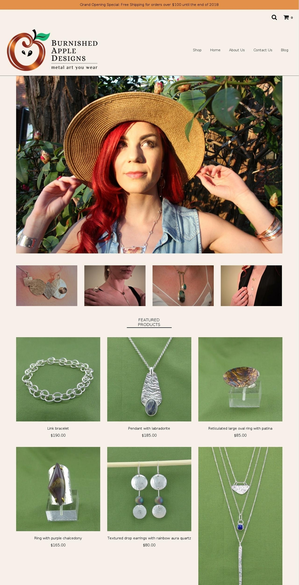 burnishedappledesigns.com — Shopify storefront screenshot