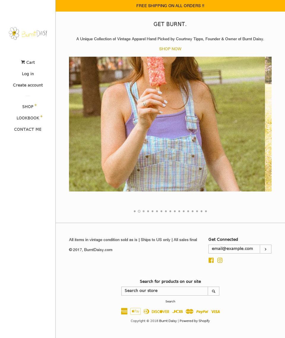 burntdaisy.com — Shopify storefront screenshot