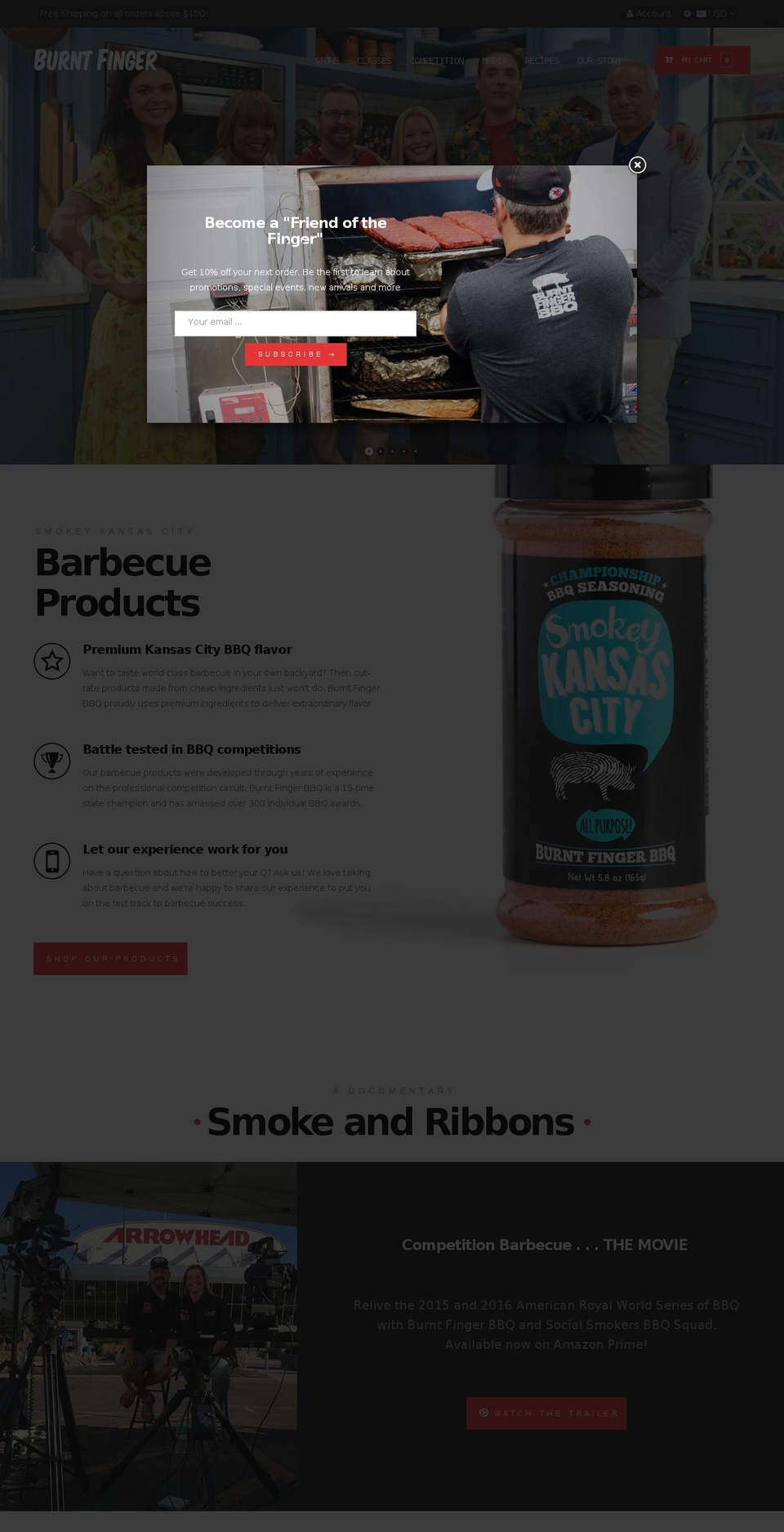 burntfingerbbq.com shopify website screenshot