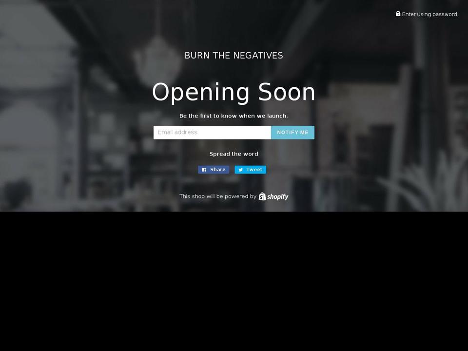 burnthenegatives.com — Shopify storefront screenshot