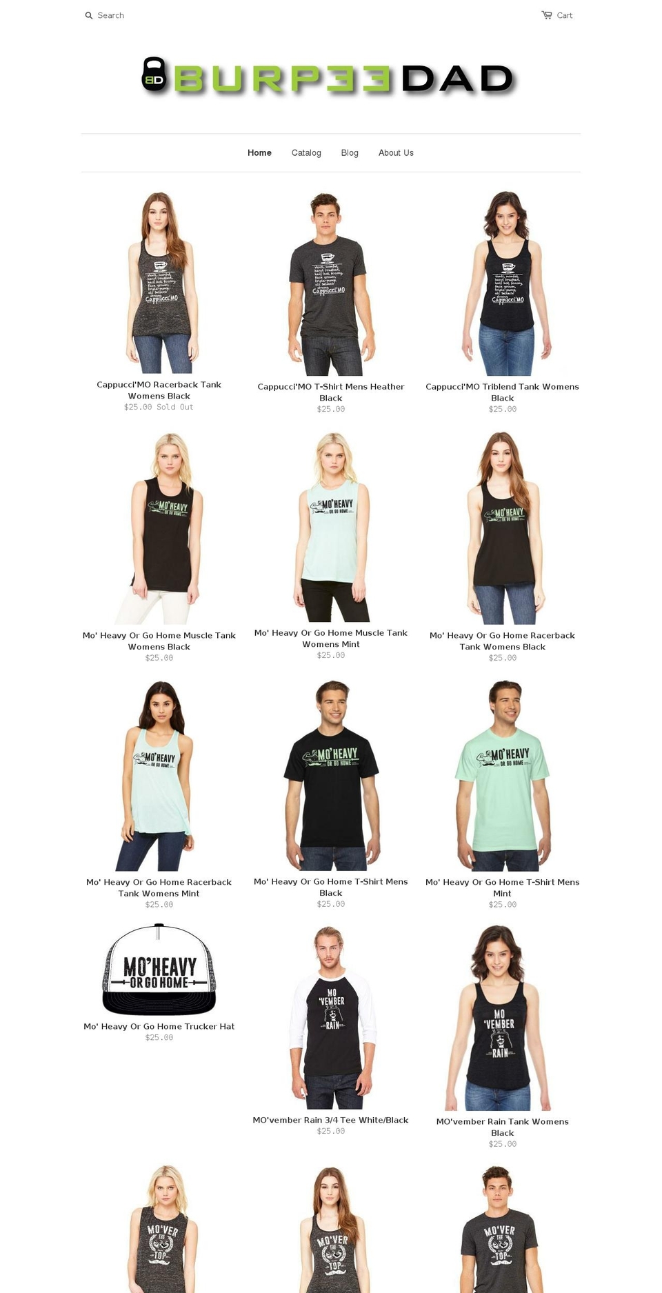burpeedad.com — Shopify storefront screenshot