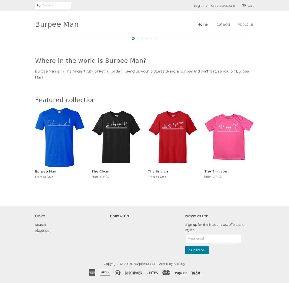 burpeeman.com — Shopify storefront screenshot
