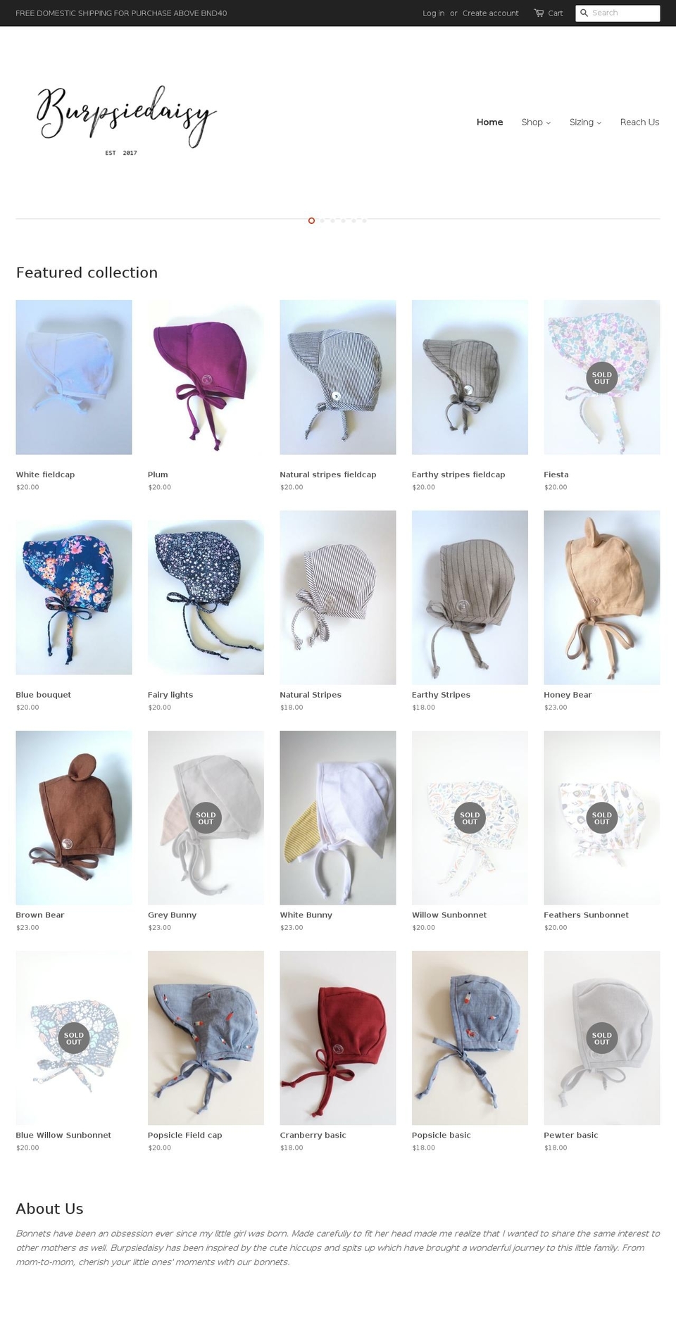 burpsiedaisy.com — Shopify storefront screenshot