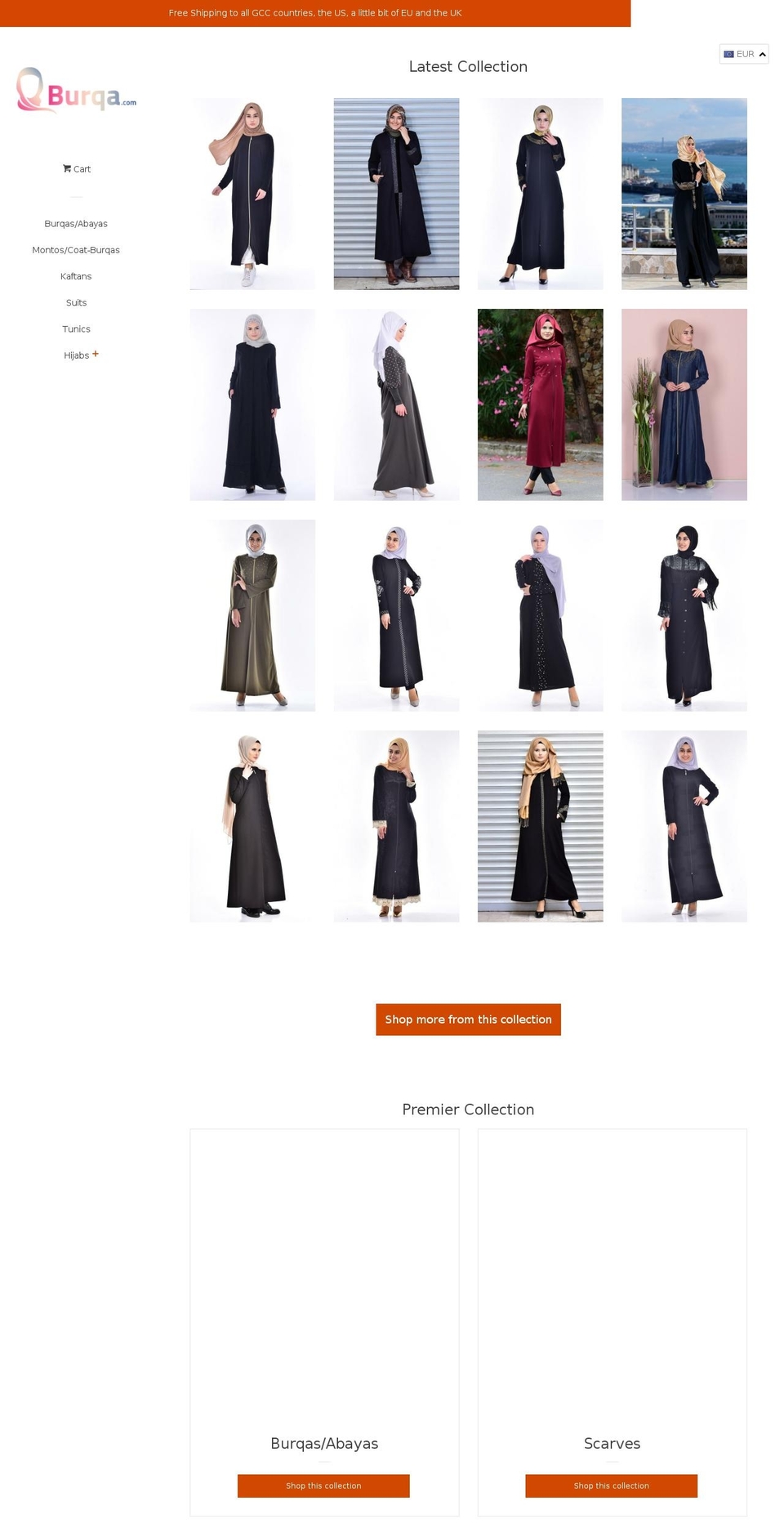 burqas.com shopify website screenshot