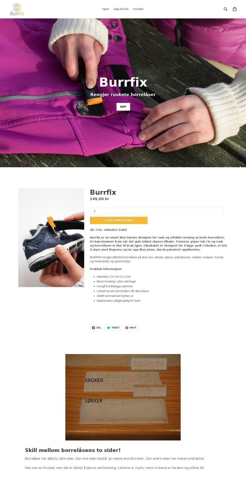 burrfix.no shopify website screenshot