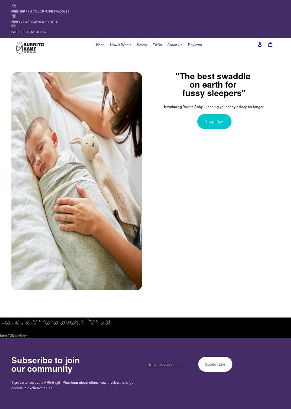 burritobaby.com.au shopify website screenshot