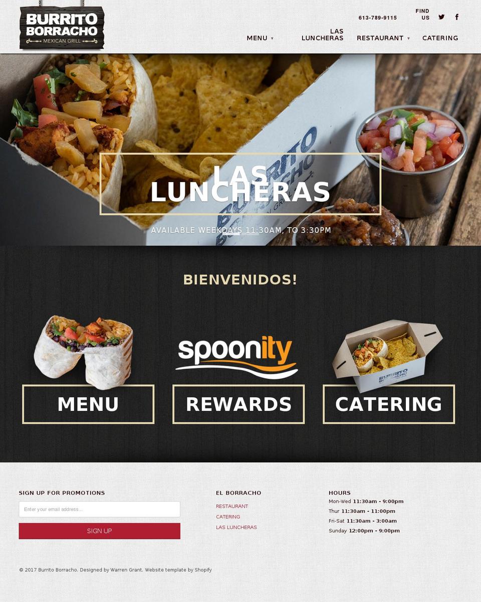 burritoborracho.com shopify website screenshot