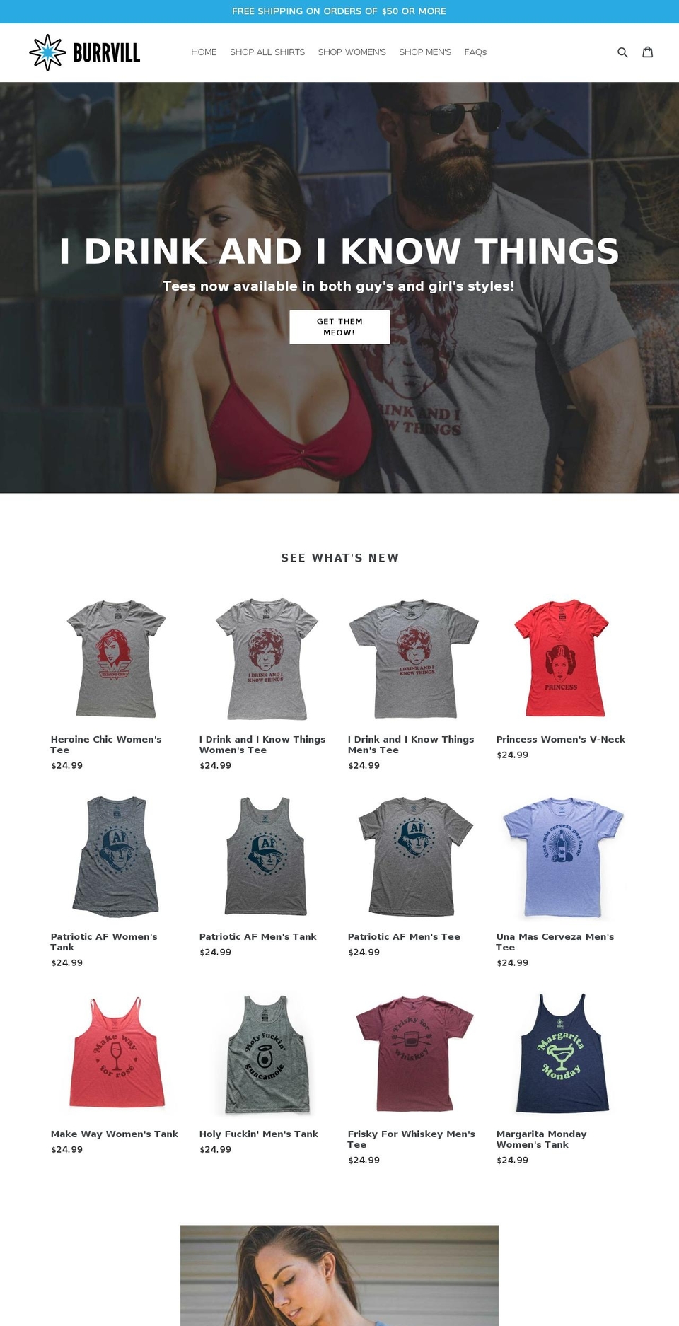 burrvill.com — Shopify storefront screenshot