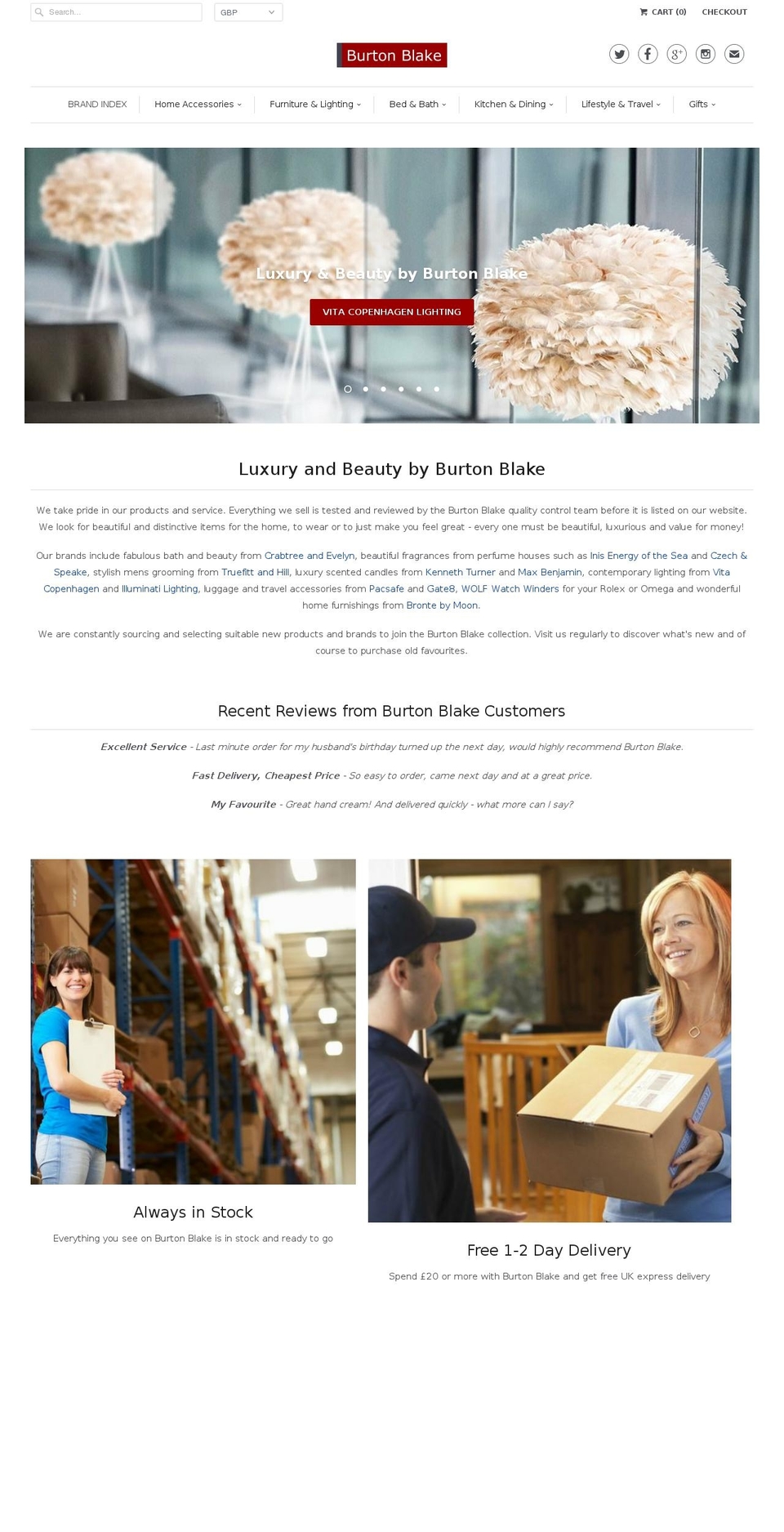 burtonblake.com shopify website screenshot