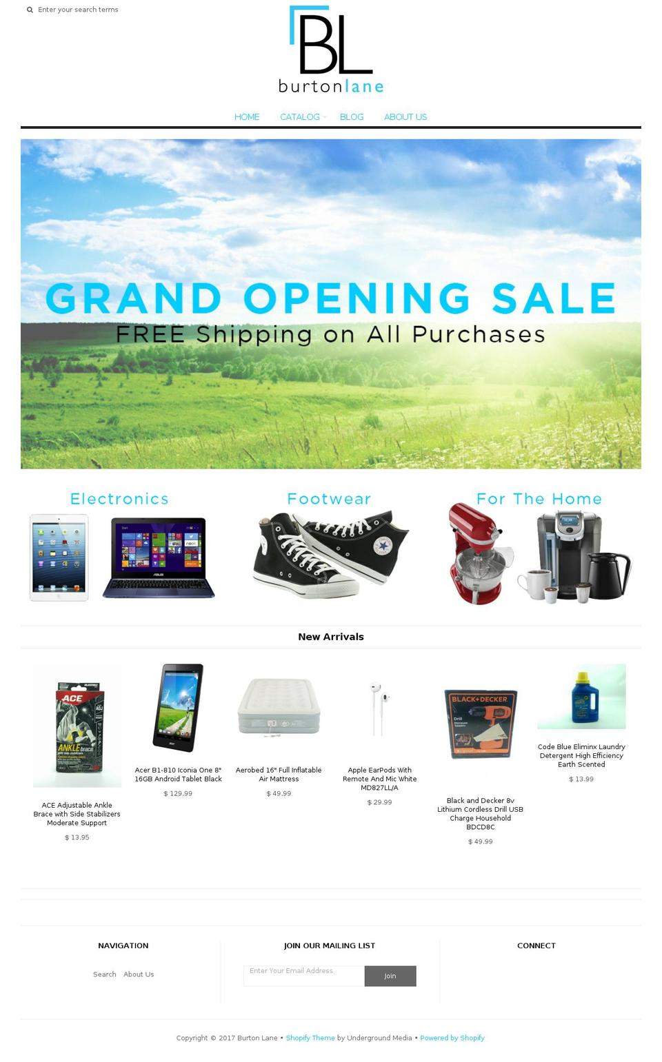 burtonlane.com shopify website screenshot